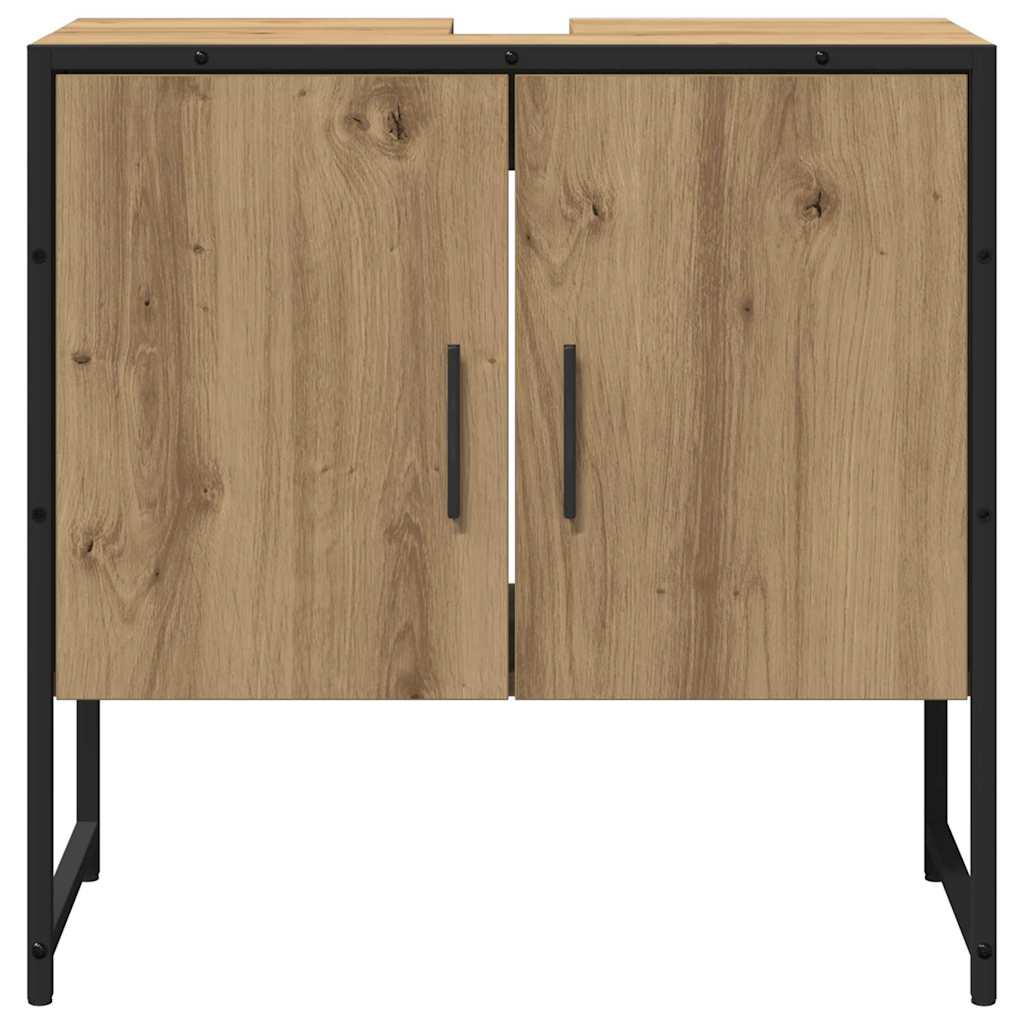 Badkamermeubelset Wandgemonteerd 2 pcs Bruin Bewerkt hout is nu te koop bij PeponiXL, paradijselijk wonen!