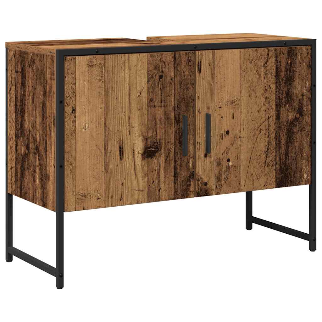 Badkamermeubelset Wandgemonteerd 2 pcs Bruin Bewerkt hout is nu te koop bij PeponiXL, paradijselijk wonen!