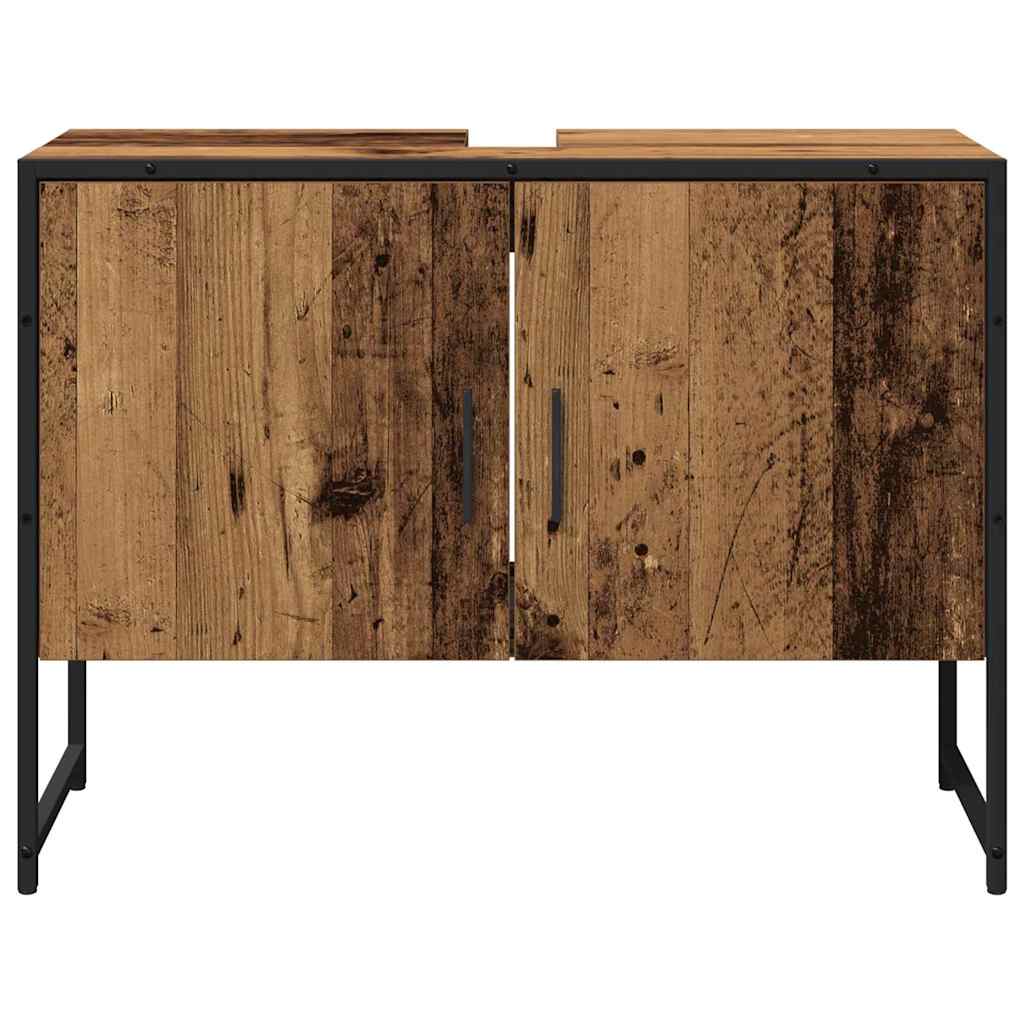 Badkamermeubelset Wandgemonteerd 2 pcs Bruin Bewerkt hout is nu te koop bij PeponiXL, paradijselijk wonen!