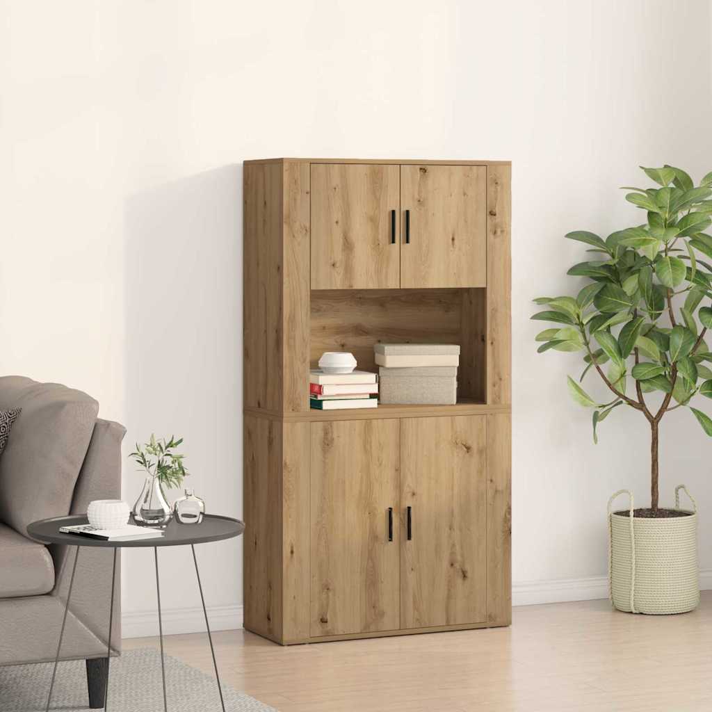 Hoge kast Artisan Eiken 80 x 33 x 150 cm Bewerkt hout is nu te koop bij PeponiXL, paradijselijk wonen!