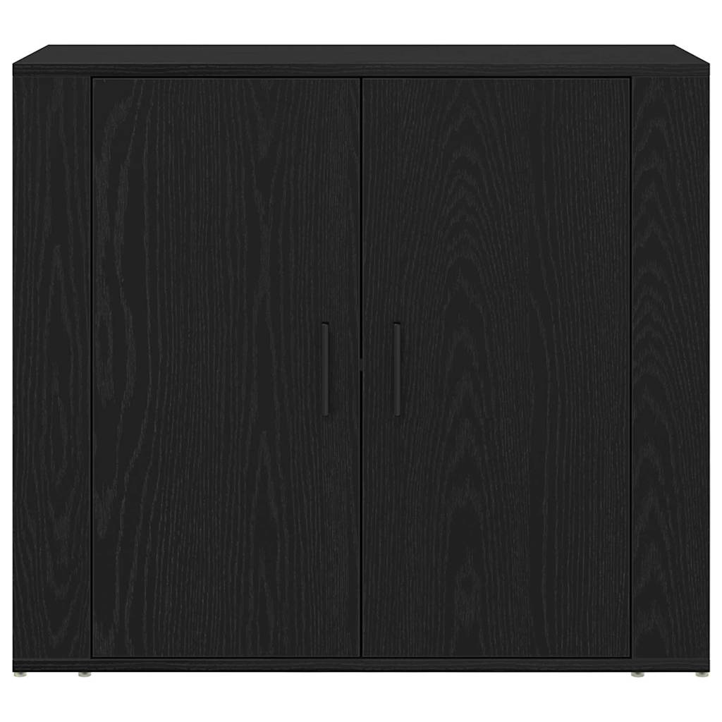 Hoge kast Zwart Eiken 80 x 33 x 150 cm Bewerkt hout is nu te koop bij PeponiXL, paradijselijk wonen!