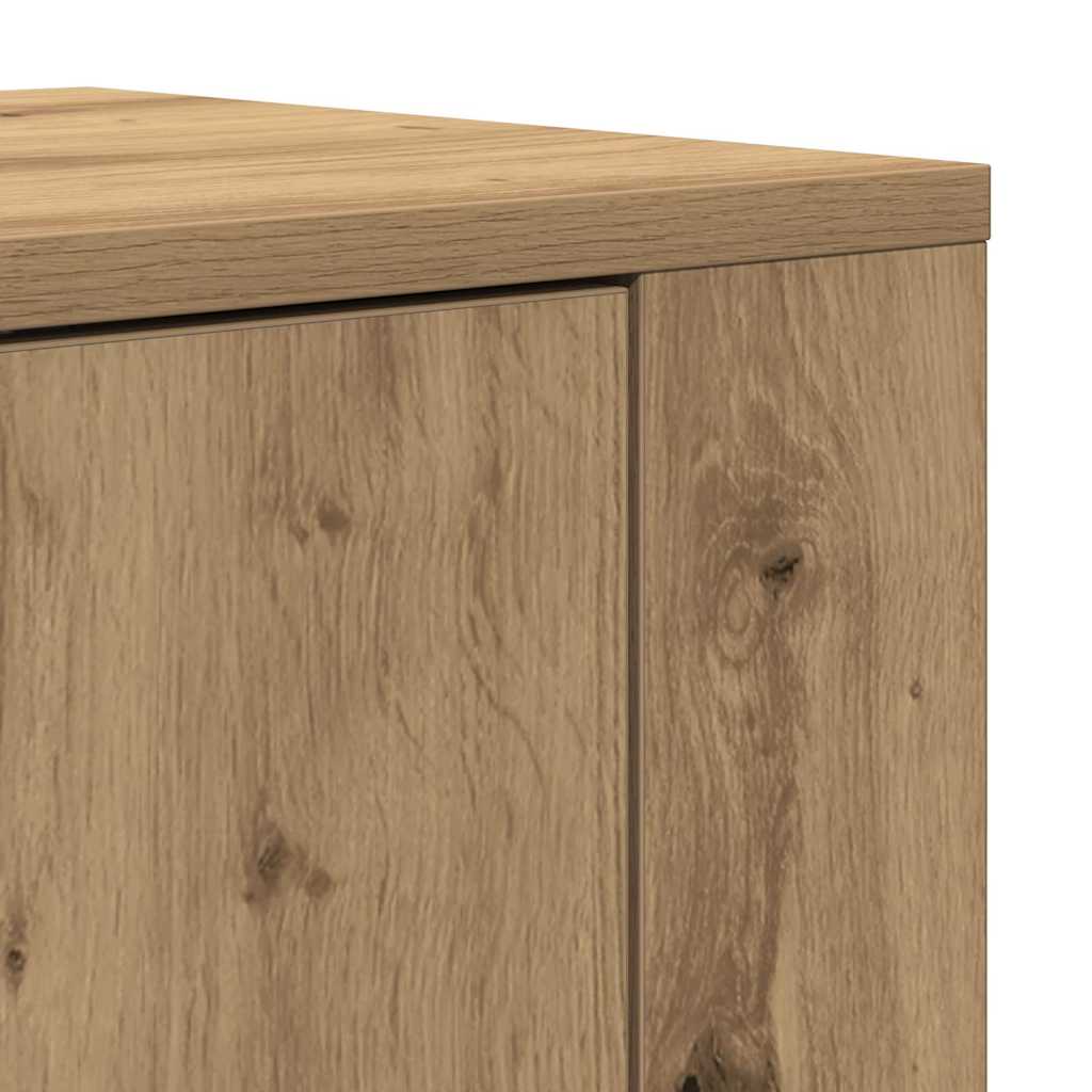 Highboard artisanaal eikenkleurig 80 x 33 x 150 cm Bewerkt hout is nu te koop bij PeponiXL, paradijselijk wonen!