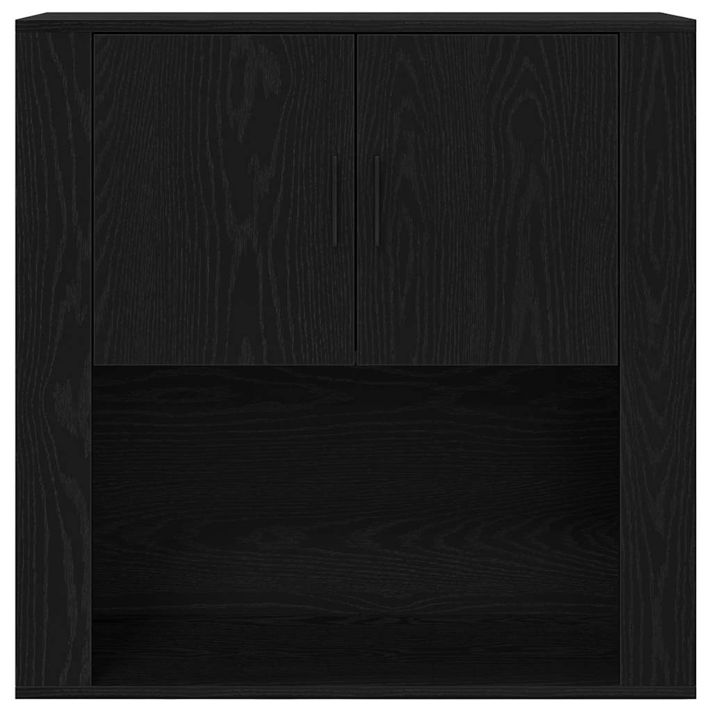 Highboard met lade Zwart eiken 80 x 33 x 150 cm Bewerkt hout is nu te koop bij PeponiXL, paradijselijk wonen!