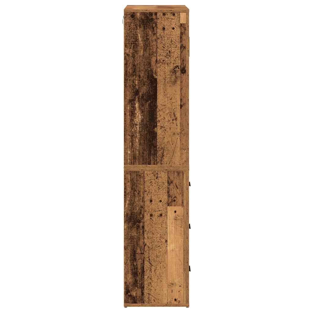 Hoge kast met lade Oudhout 80 x 33 x 150 cm Bewerkt hout is nu te koop bij PeponiXL, paradijselijk wonen!