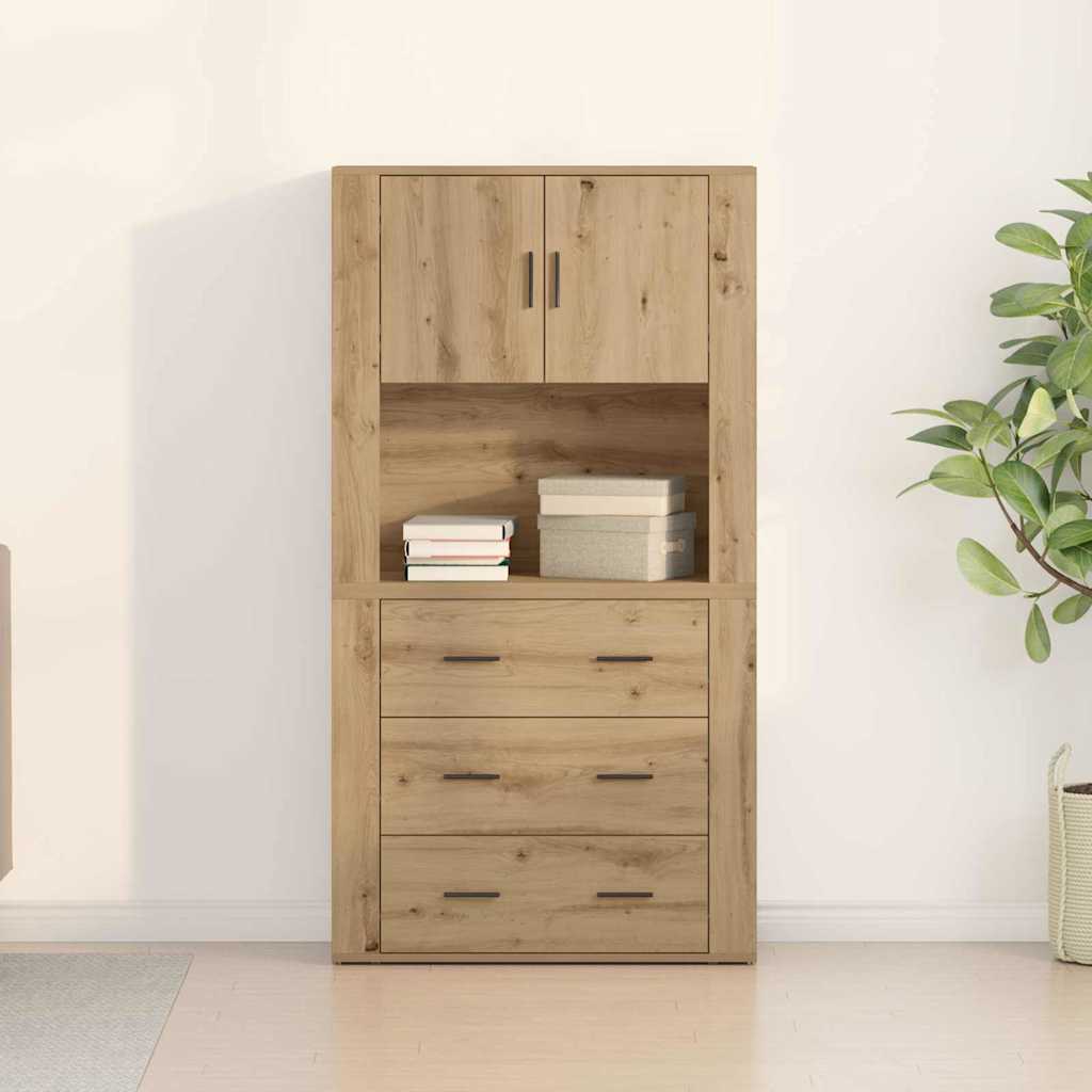 Hoge kast met lade Artisan Eiken 80 x 33 x 150 cm Bewerkt hout is nu te koop bij PeponiXL, paradijselijk wonen!