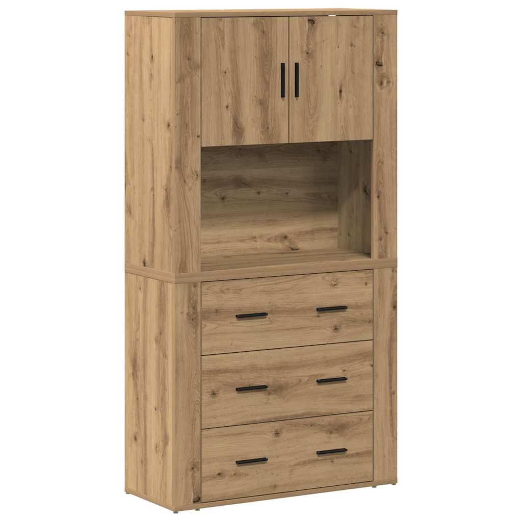 Hoge kast met lade Artisan Eiken 80 x 33 x 150 cm Bewerkt hout is nu te koop bij PeponiXL, paradijselijk wonen!