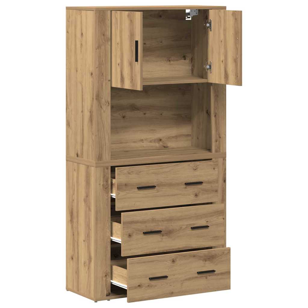 Hoge kast met lade Artisan Eiken 80 x 33 x 150 cm Bewerkt hout is nu te koop bij PeponiXL, paradijselijk wonen!