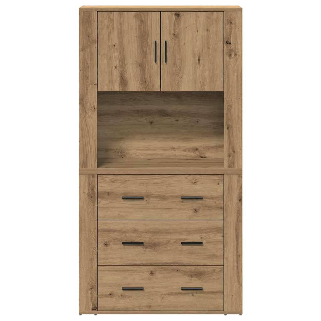 Hoge kast met lade Artisan Eiken 80 x 33 x 150 cm Bewerkt hout is nu te koop bij PeponiXL, paradijselijk wonen!