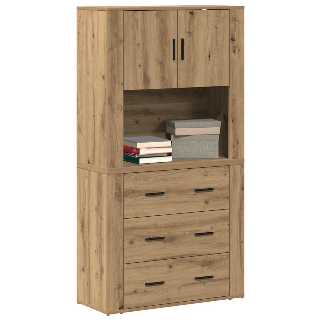 Hoge kast met lade Artisan Eiken 80 x 33 x 150 cm Bewerkt hout is nu te koop bij PeponiXL, paradijselijk wonen!