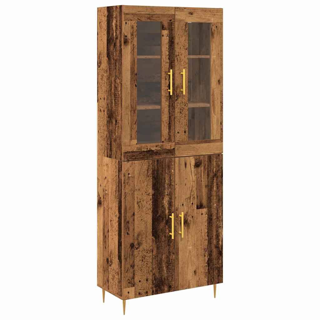 Hoge kast 2 pcs Oudhout Bewerkt hout is nu te koop bij PeponiXL, paradijselijk wonen!