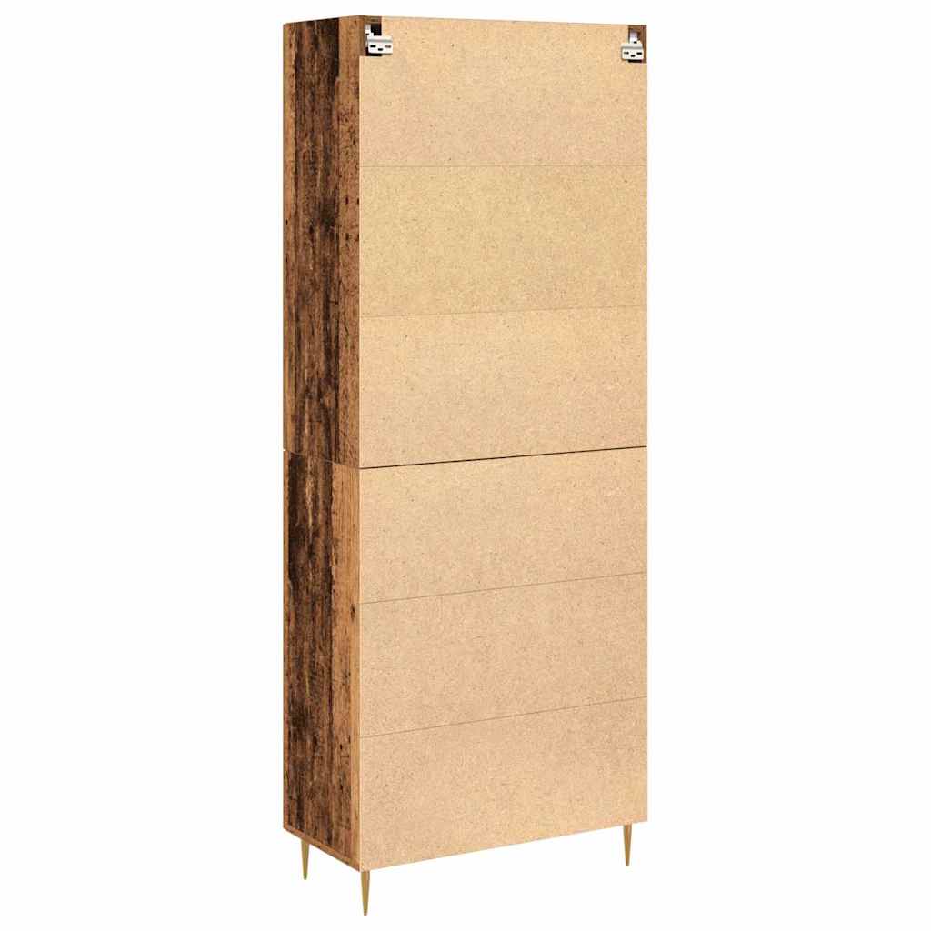 Hoge kast 2 pcs Oudhout Bewerkt hout is nu te koop bij PeponiXL, paradijselijk wonen!