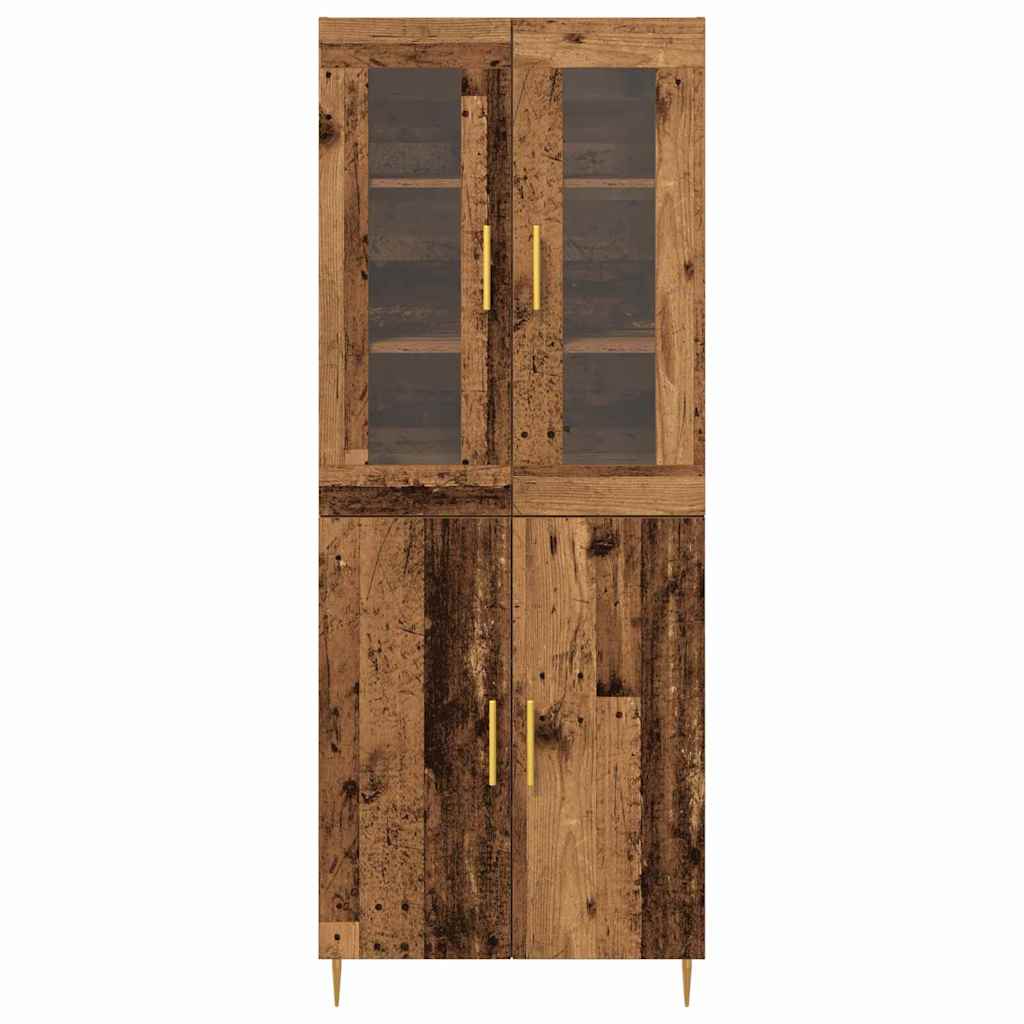 Hoge kast 2 pcs Oudhout Bewerkt hout is nu te koop bij PeponiXL, paradijselijk wonen!