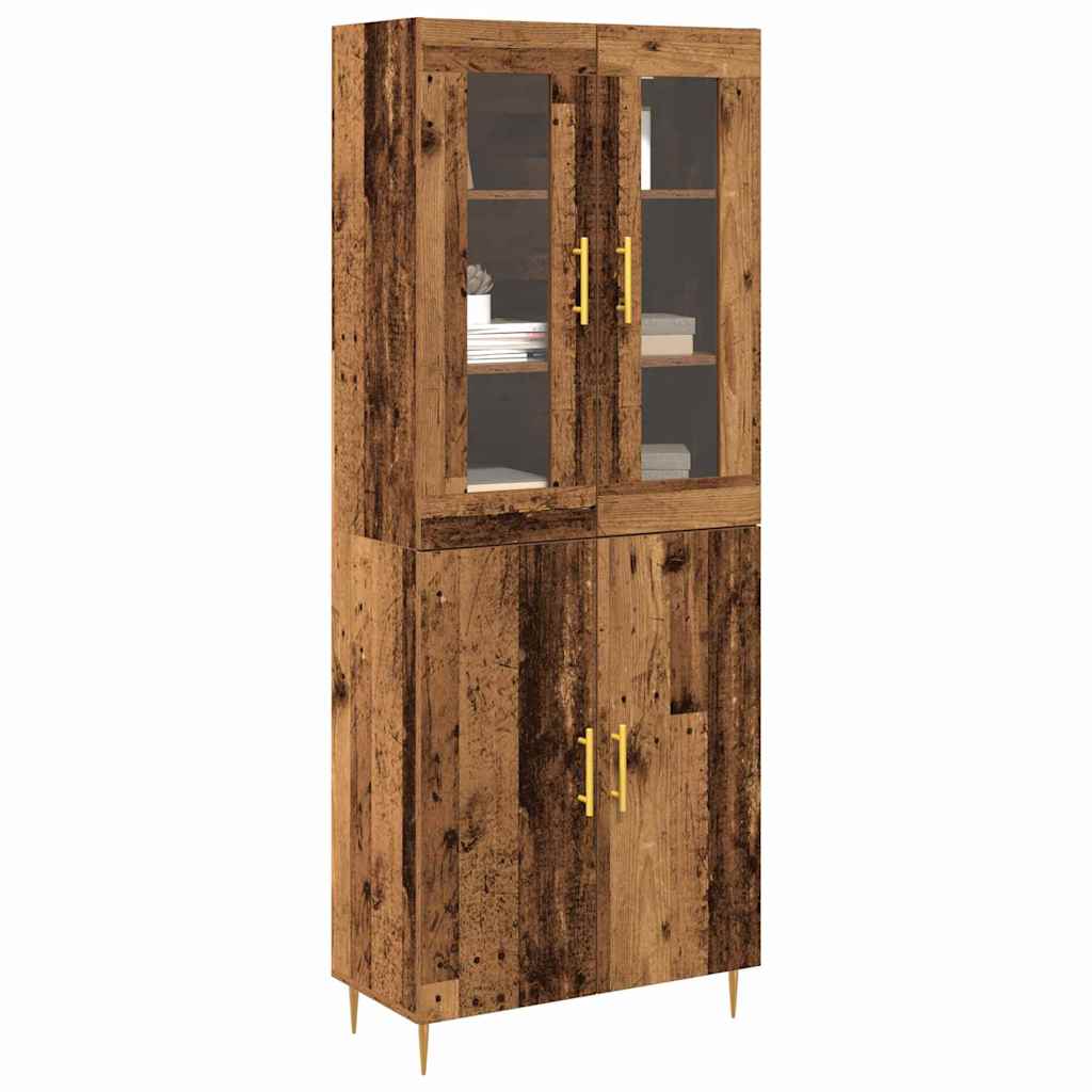 Hoge kast 2 pcs Oudhout Bewerkt hout is nu te koop bij PeponiXL, paradijselijk wonen!