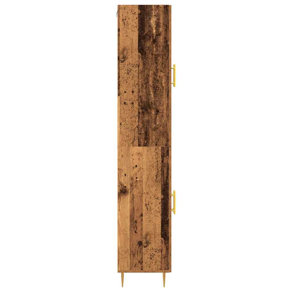 Hoge kast 2 pcs Oudhout Bewerkt hout is nu te koop bij PeponiXL, paradijselijk wonen!