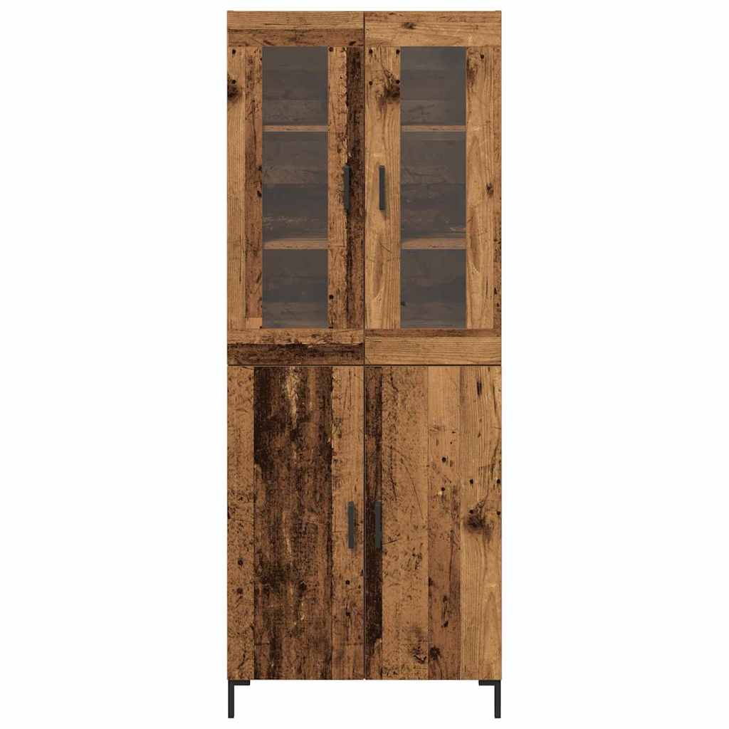 Hoge kast 2 pcs Oud hout 69,5 x 34 x 180 cm Bewerkt hout is nu te koop bij PeponiXL, paradijselijk wonen!
