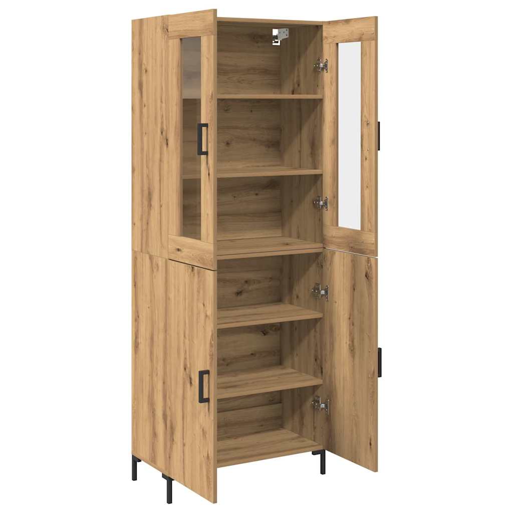 Hoge kast 2 pcs artisanaal eikenkleurig 69,5 x 34 x 180 cm is nu te koop bij PeponiXL, paradijselijk wonen!
