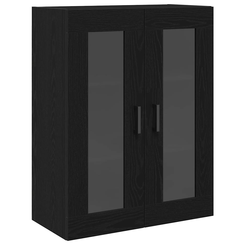 Hoge kast 2 pcs Zwart eiken 69,5 x 34 x 180 cm Bewerkt hout is nu te koop bij PeponiXL, paradijselijk wonen!