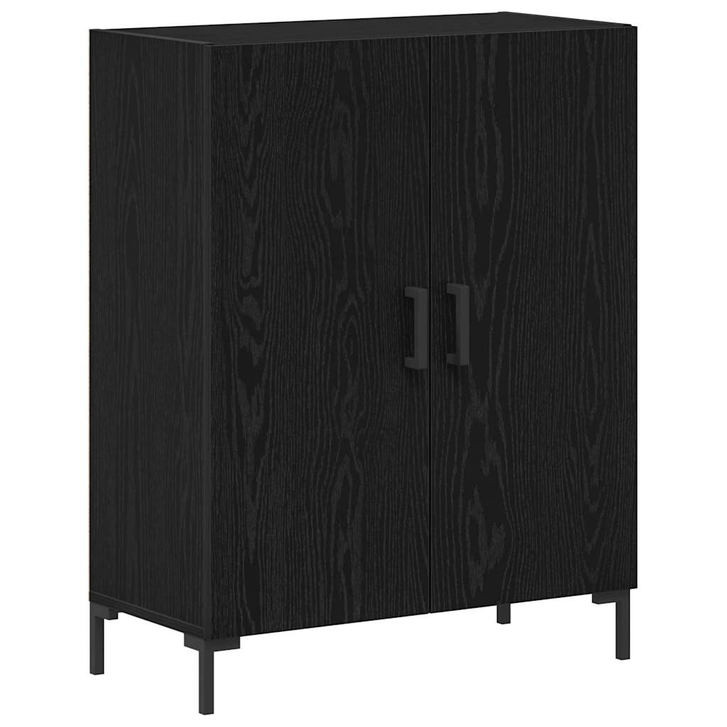 Hoge kast 2 pcs Zwart eiken 69,5 x 34 x 180 cm Bewerkt hout is nu te koop bij PeponiXL, paradijselijk wonen!
