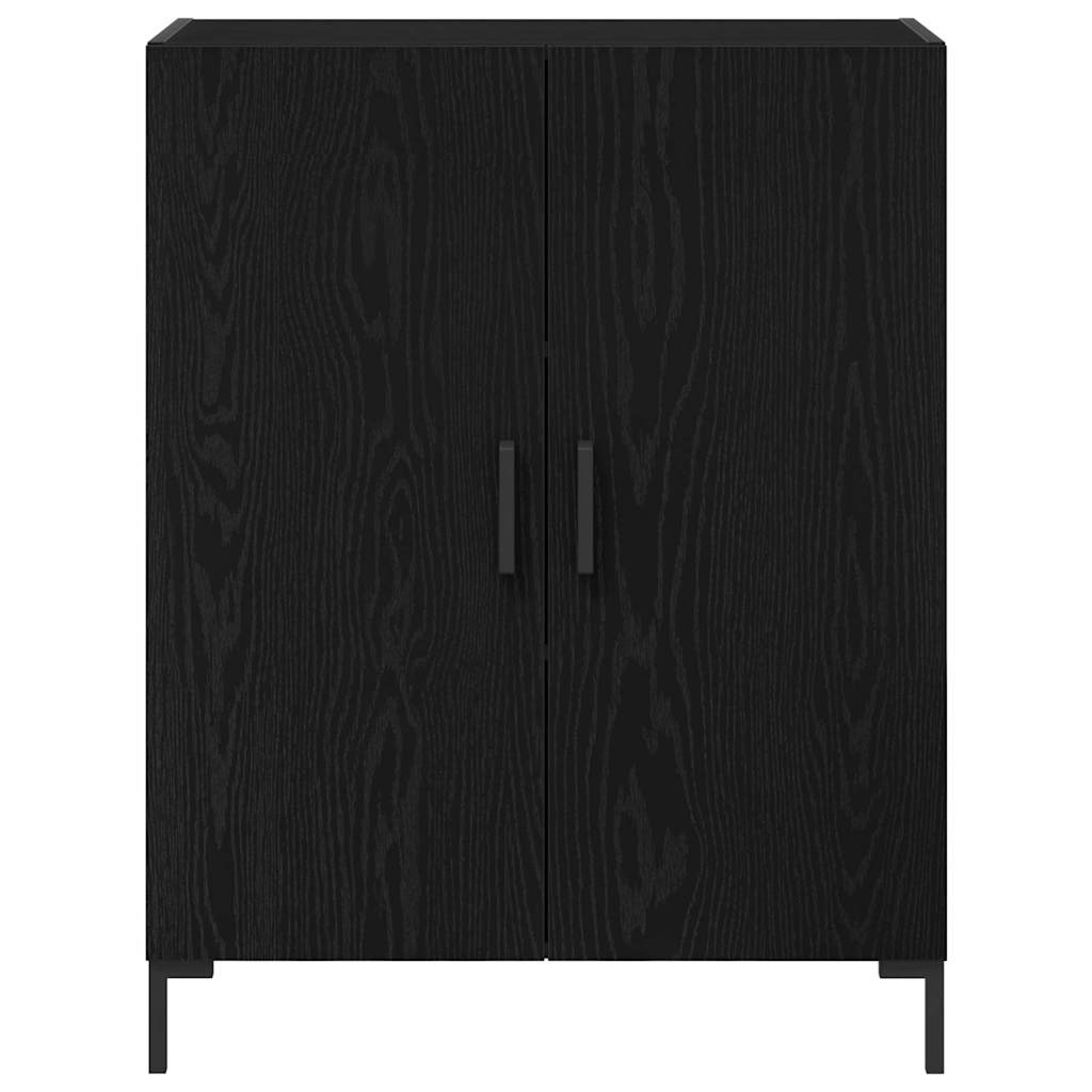Hoge kast 2 pcs Zwart eiken 69,5 x 34 x 180 cm Bewerkt hout is nu te koop bij PeponiXL, paradijselijk wonen!