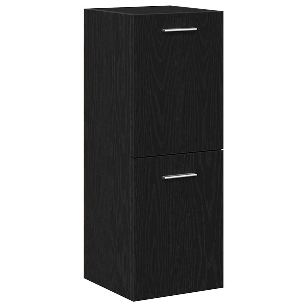 Badkamermeubelset Wandgemonteerd 4 pcs Zwart Eiken Bewerkt hout is nu te koop bij PeponiXL, paradijselijk wonen!