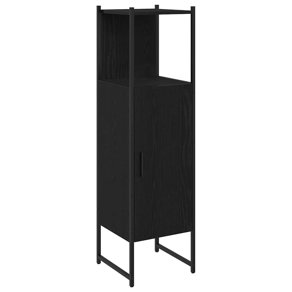 Badkamermeubelset met plank met opslag 3 pcs Zwart Bewerkt hout is nu te koop bij PeponiXL, paradijselijk wonen!