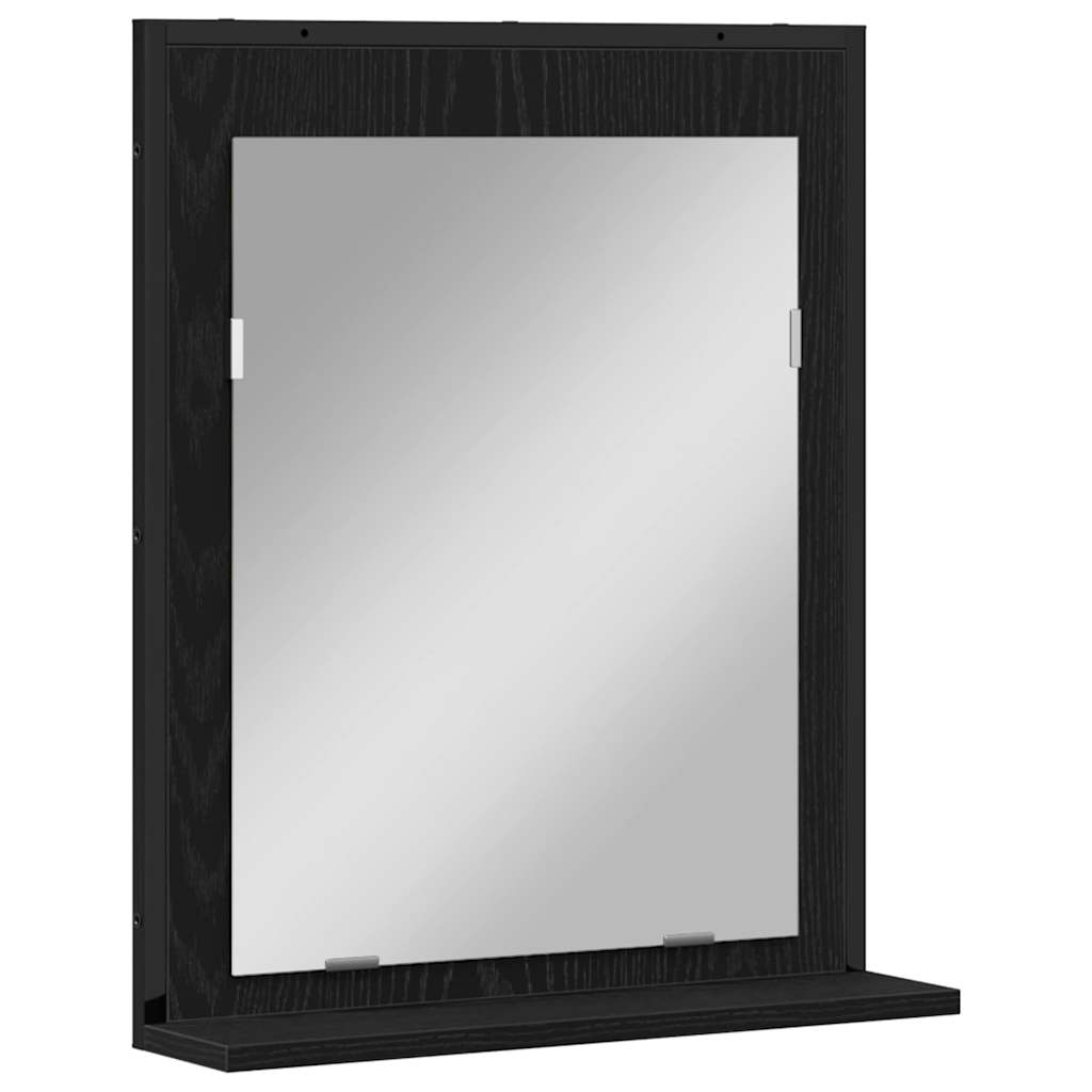 Badkamermeubelset met plank met opslag 3 pcs Zwart Bewerkt hout is nu te koop bij PeponiXL, paradijselijk wonen!