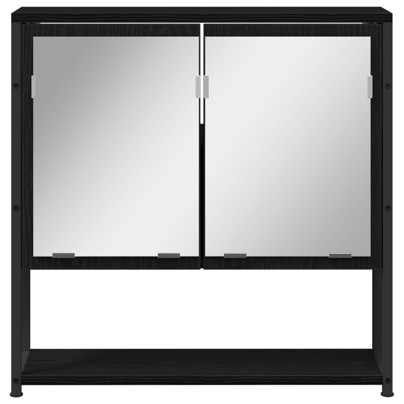 Badkamermeubelset met plank met opslag 3 pcs Zwart Bewerkt hout is nu te koop bij PeponiXL, paradijselijk wonen!