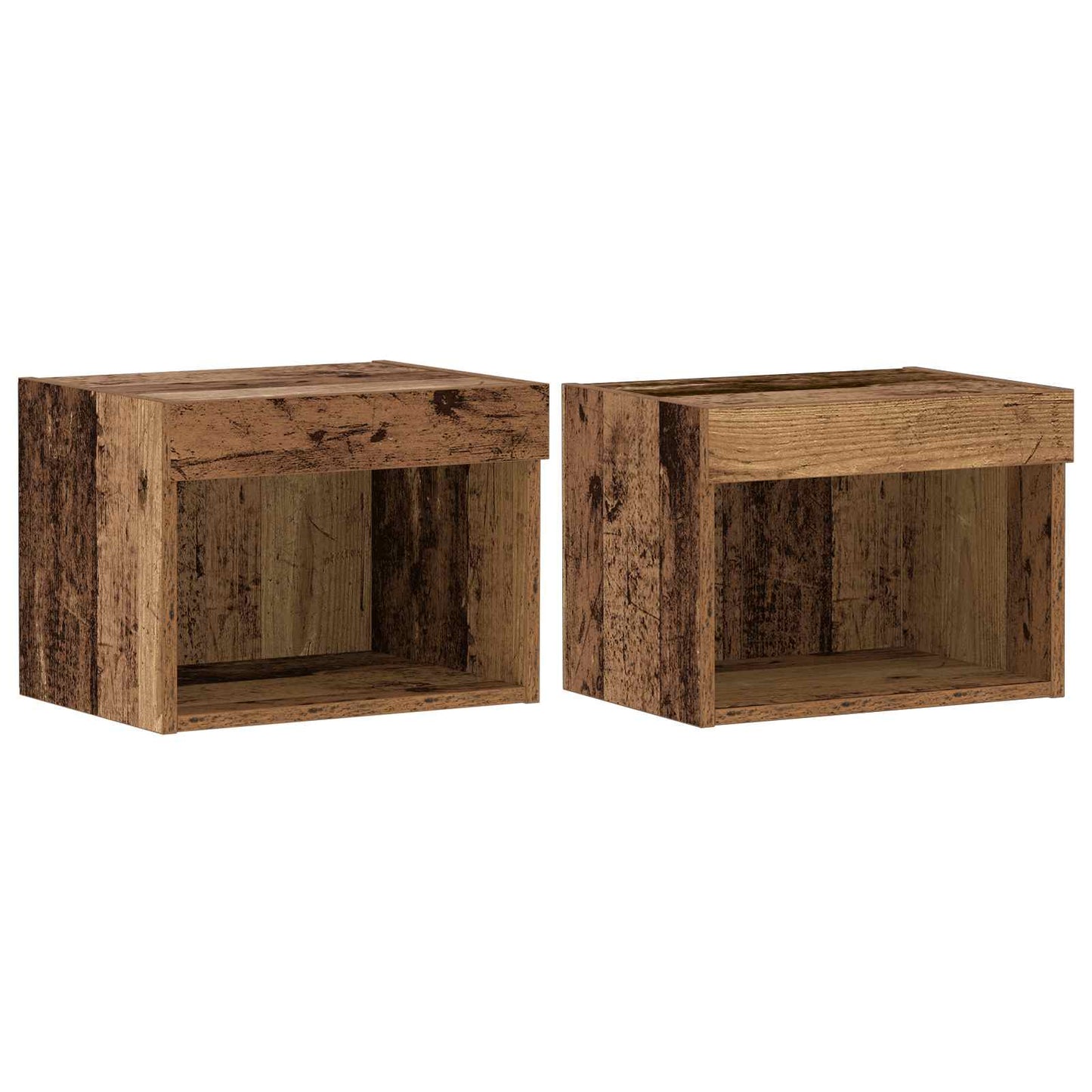 Tv-meubelset met LED-striplichten 8 pcs Oud hout Bewerkt hout is nu te koop bij PeponiXL, paradijselijk wonen!