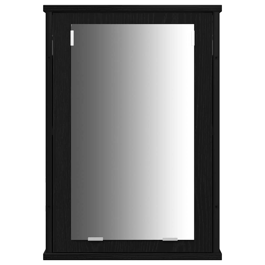 Badkamermeubelset met plank 3 pcs Zwart Eiken Bewerkt hout is nu te koop bij PeponiXL, paradijselijk wonen!