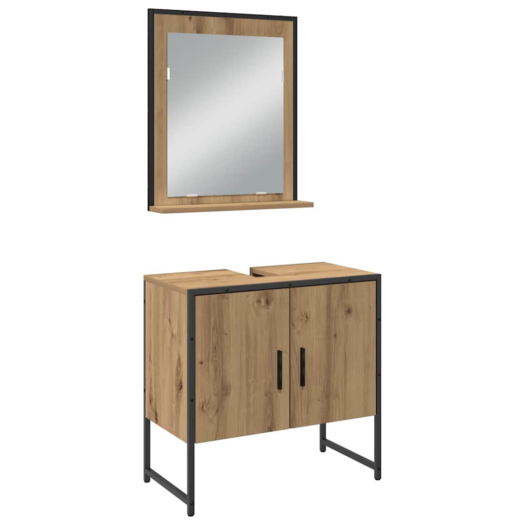 Badkamermeubelset 4 pcs Bruin 33 x 33 x 185.5 cm Bewerkt hout is nu te koop bij PeponiXL, paradijselijk wonen!