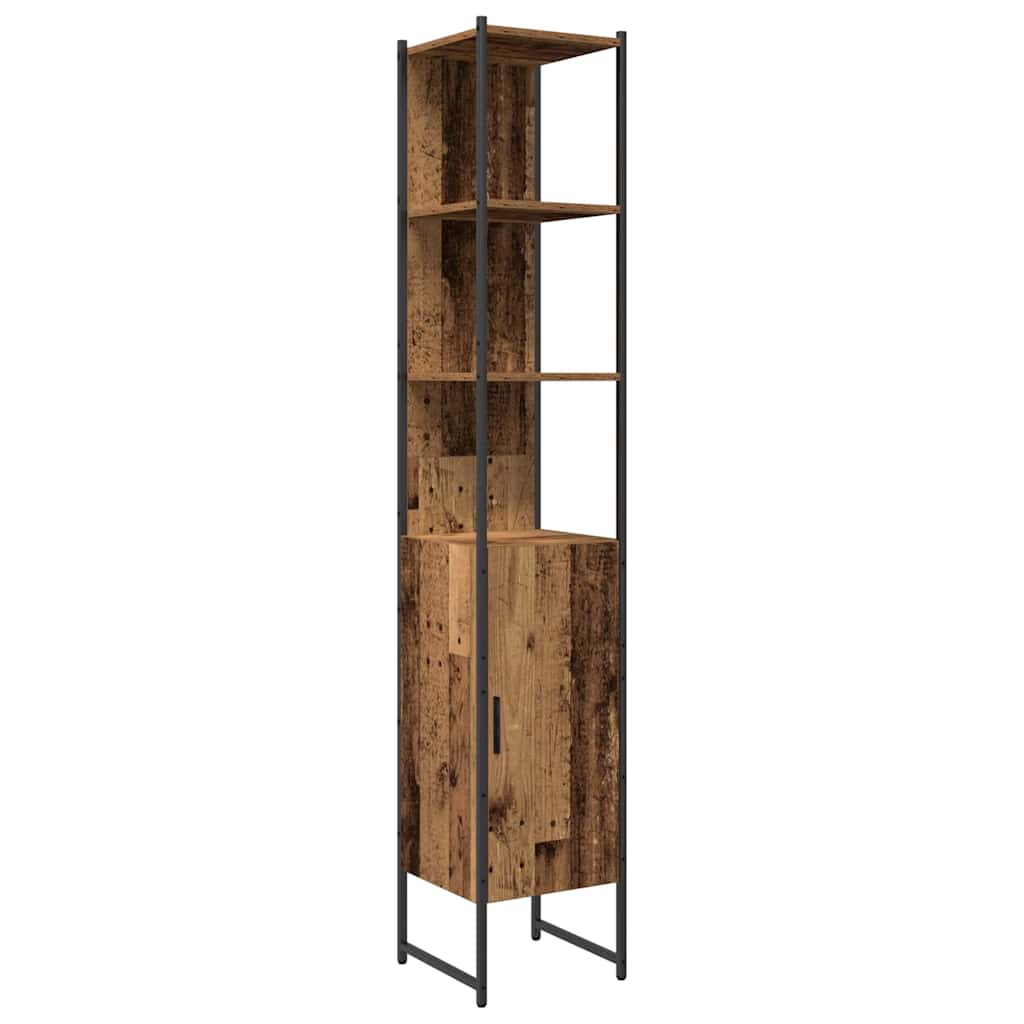 Badkamermeubelset 4 pcs Bruin 33 x 33 x 185.5 cm Bewerkt hout is nu te koop bij PeponiXL, paradijselijk wonen!