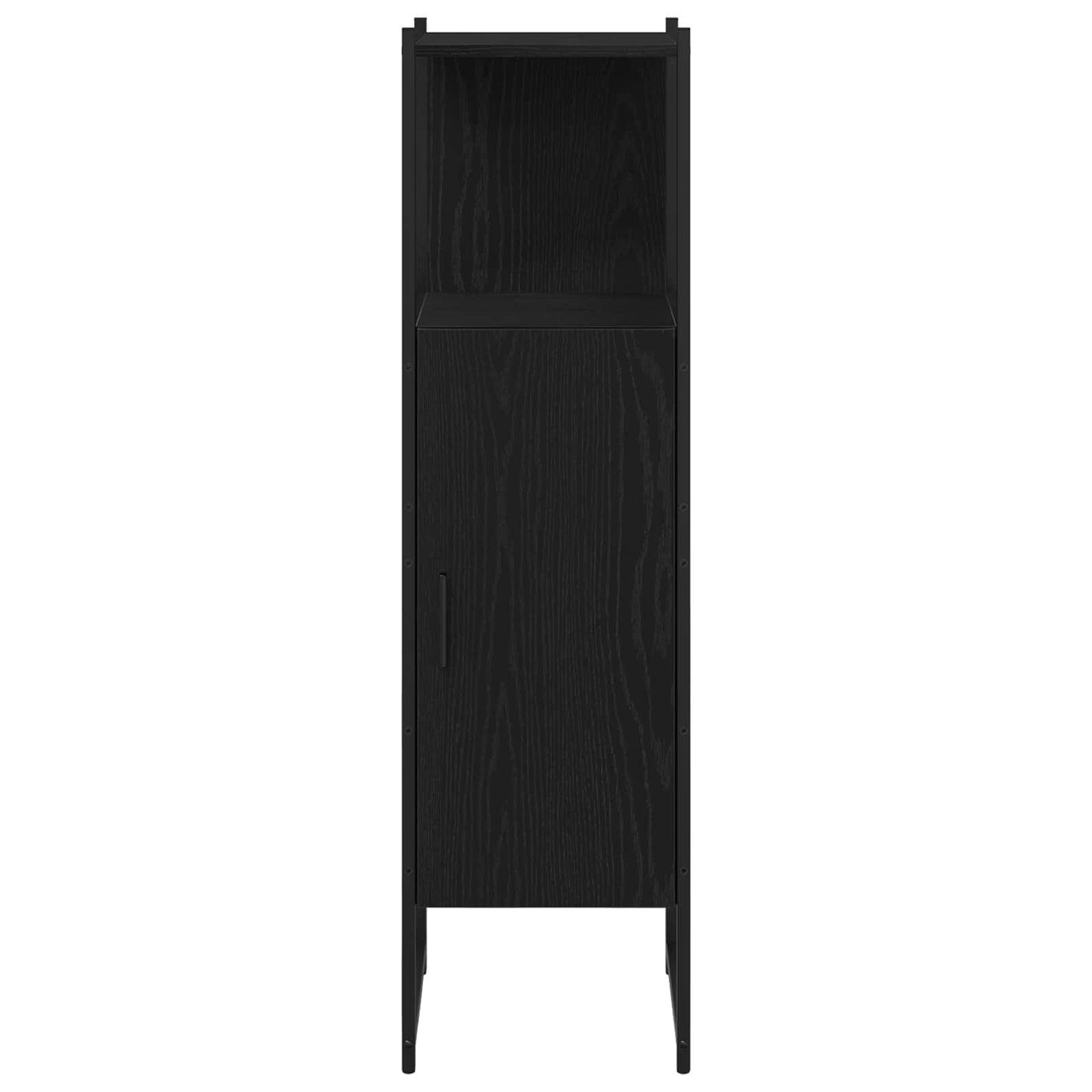 Badkamermeubelset met plank met opslag 4 pcs Zwart Bewerkt hout is nu te koop bij PeponiXL, paradijselijk wonen!