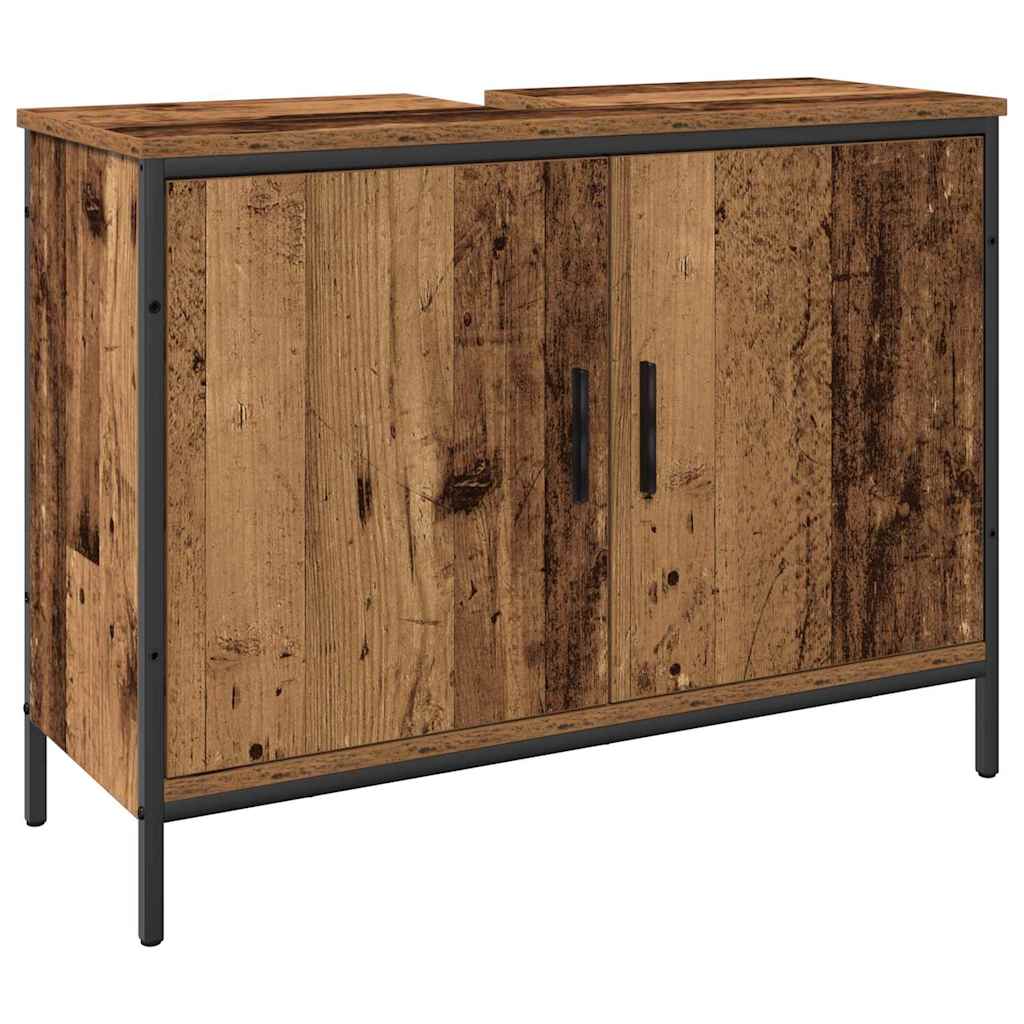 Badkamermeubelset met plank met opslag 4 pcs Bruin Bewerkt hout is nu te koop bij PeponiXL, paradijselijk wonen!