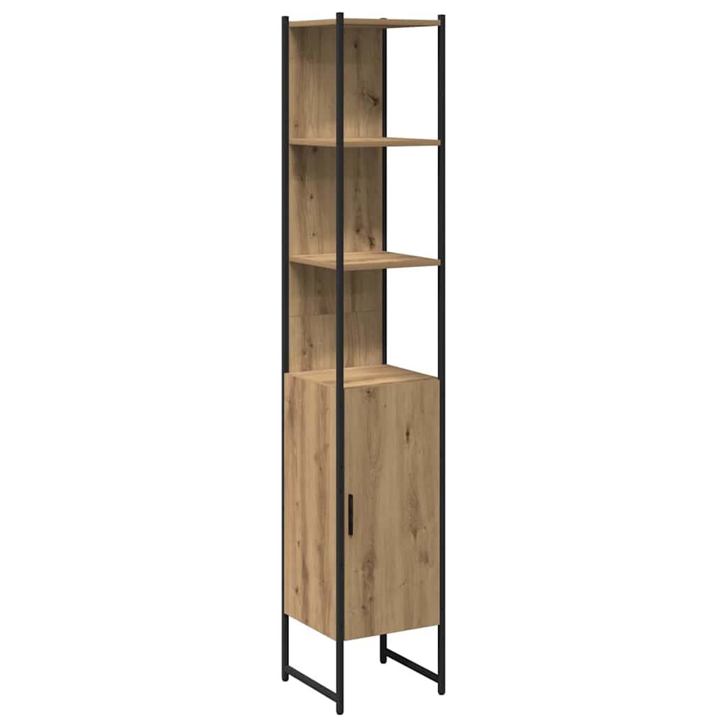 Badkamermeubelset met plank 4 pcs Artisan Eiken Bewerkt hout is nu te koop bij PeponiXL, paradijselijk wonen!