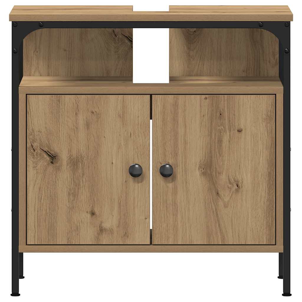 Badkamermeubelset met plank 4 pcs Artisan Eiken Bewerkt hout is nu te koop bij PeponiXL, paradijselijk wonen!