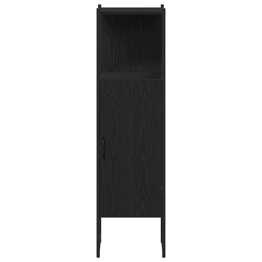 Badkamermeubelset met plank 4 pcs Zwart eiken Bewerkt hout is nu te koop bij PeponiXL, paradijselijk wonen!