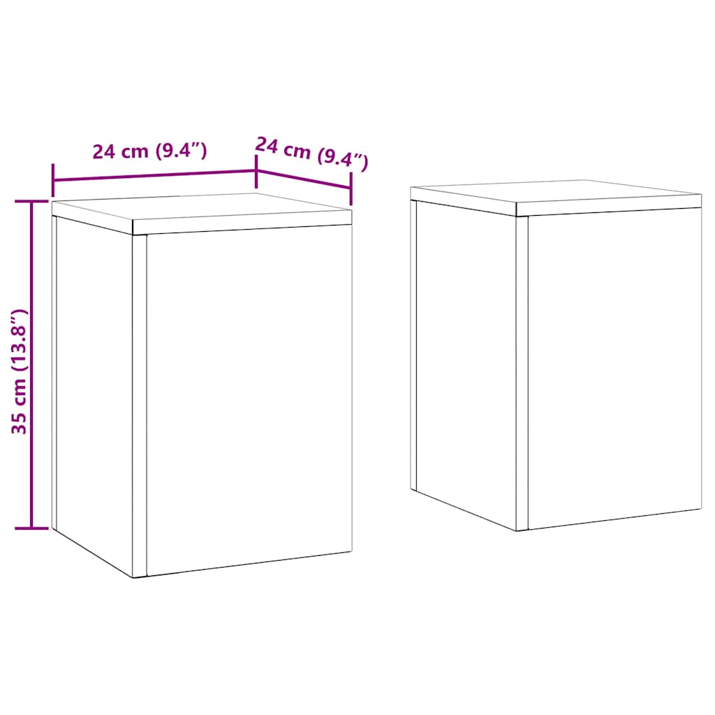Plantenstandaard 2 pcs Zwart 24 x 24 x 35 cm Staal is nu te koop bij PeponiXL, paradijselijk wonen!