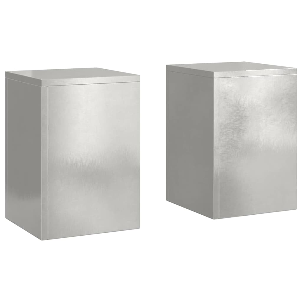 Plantenstandaard 2 pcs Zilver 24 x 24 x 35 cm Roestvrij staal is nu te koop bij PeponiXL, paradijselijk wonen!