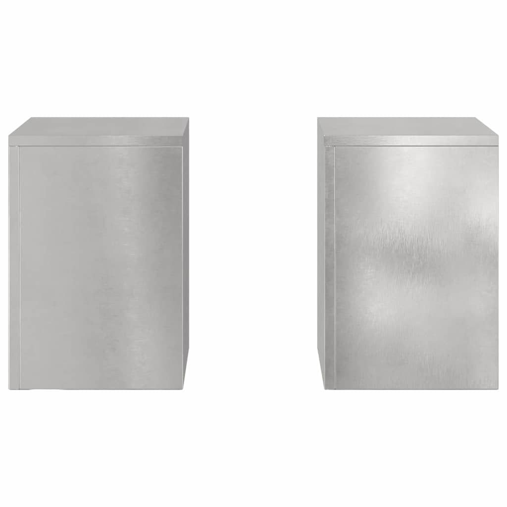 Plantenstandaard 2 pcs Zilver 24 x 24 x 35 cm Roestvrij staal is nu te koop bij PeponiXL, paradijselijk wonen!
