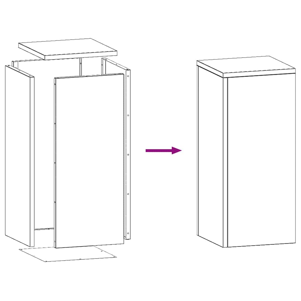 Plantenstandaard 2 pcs Wit 24 x 24 x 55 cm Staal is nu te koop bij PeponiXL, paradijselijk wonen!