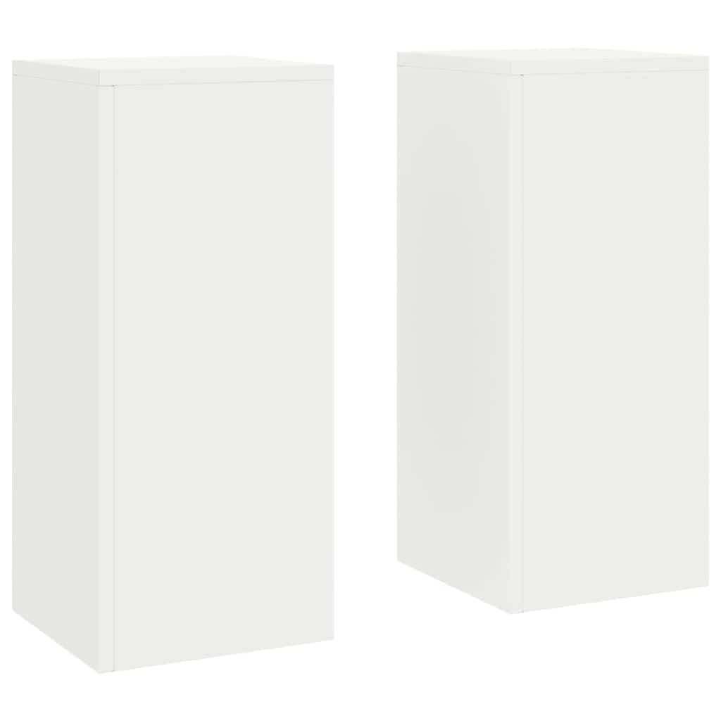 Plantenstandaard 2 pcs Wit 24 x 24 x 55 cm Staal is nu te koop bij PeponiXL, paradijselijk wonen!