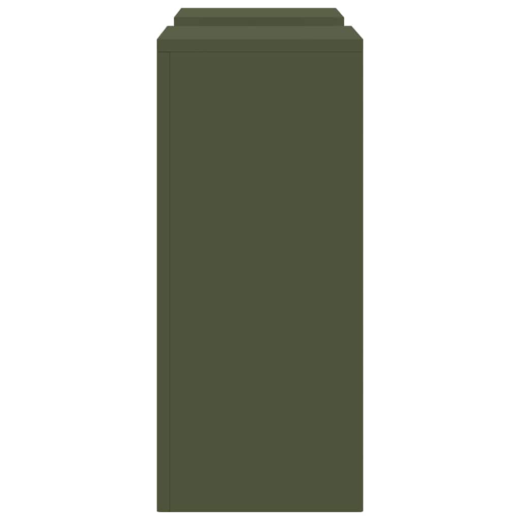 Plantenstandaard 2 pcs Olijfgroen 24 x 24 x 55 cm Staal is nu te koop bij PeponiXL, paradijselijk wonen!