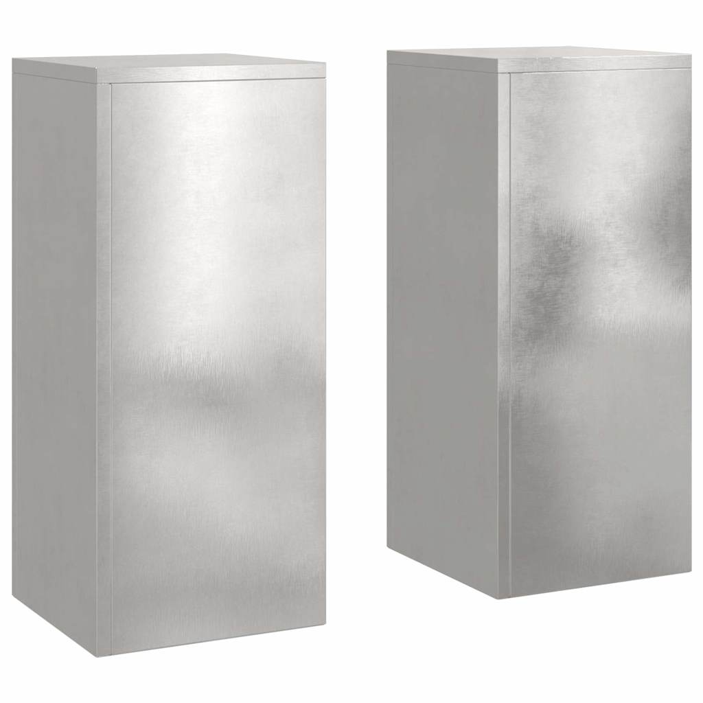 Plantenstandaard 2 pcs Zilver 24 x 24 x 55 cm Roestvrij staal is nu te koop bij PeponiXL, paradijselijk wonen!