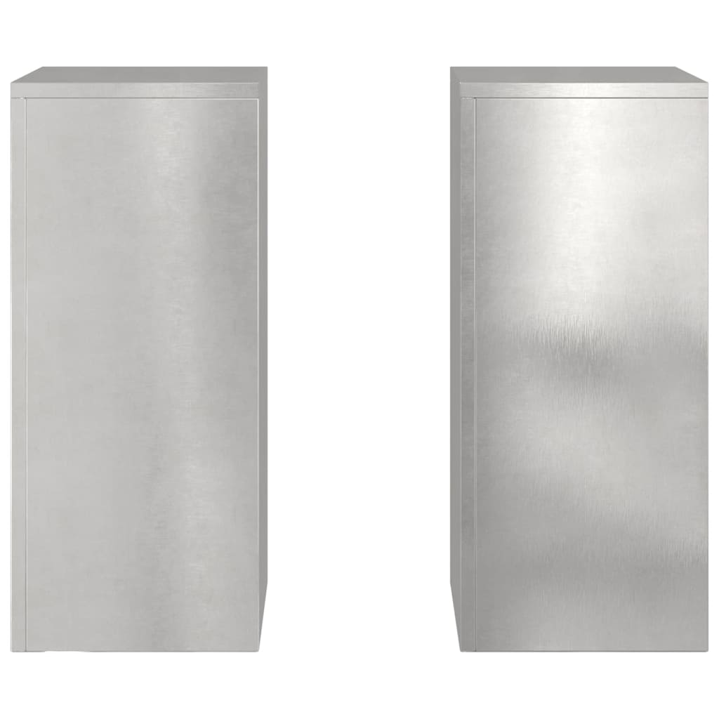 Plantenstandaard 2 pcs Zilver 24 x 24 x 55 cm Roestvrij staal is nu te koop bij PeponiXL, paradijselijk wonen!