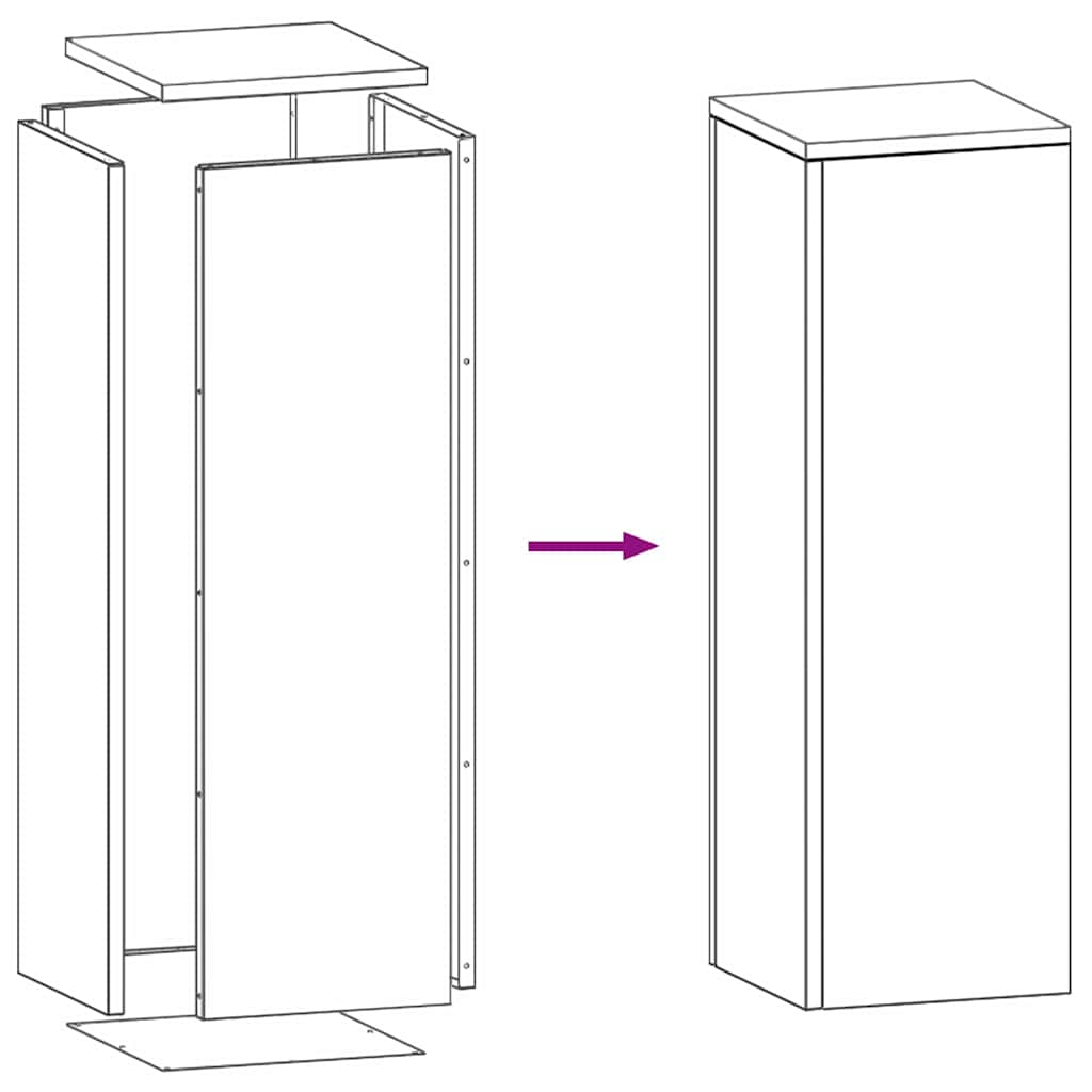 Plantenstandaard 2 pcs Wit 24 x 24 x 75 cm Staal is nu te koop bij PeponiXL, paradijselijk wonen!