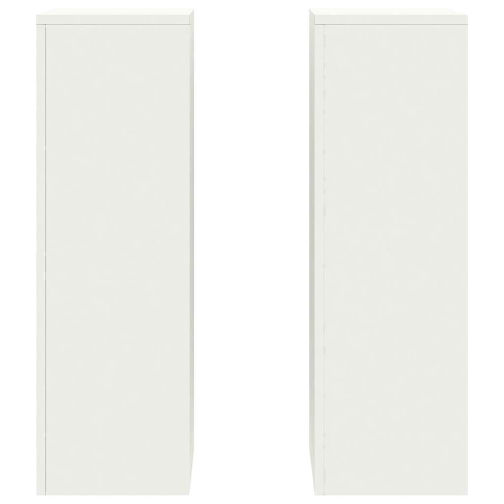 Plantenstandaard 2 pcs Wit 24 x 24 x 75 cm Staal is nu te koop bij PeponiXL, paradijselijk wonen!