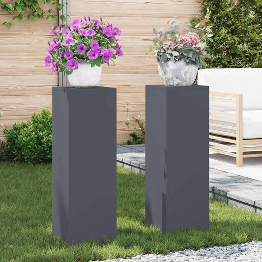 Plantenstandaard 2 pcs Antraciet 24 x 24 x 75 cm Staal is nu te koop bij PeponiXL, paradijselijk wonen!