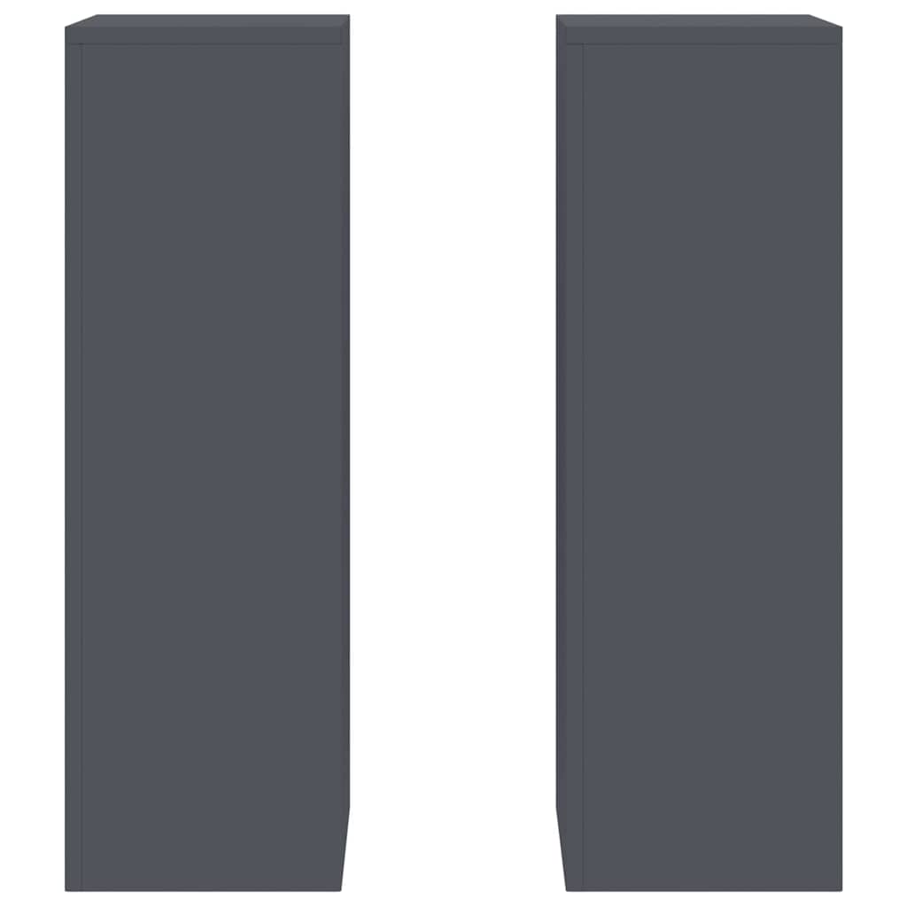 Plantenstandaard 2 pcs Antraciet 24 x 24 x 75 cm Staal is nu te koop bij PeponiXL, paradijselijk wonen!