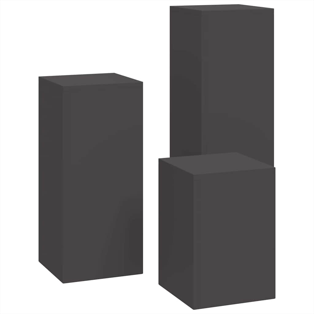 Plantenstandaard 3 pcs Zwart Staal is nu te koop bij PeponiXL, paradijselijk wonen!