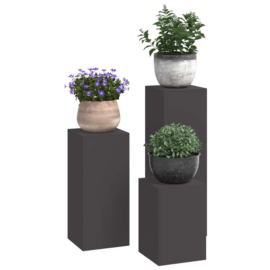 Plantenstandaard 3 pcs Zwart Staal is nu te koop bij PeponiXL, paradijselijk wonen!